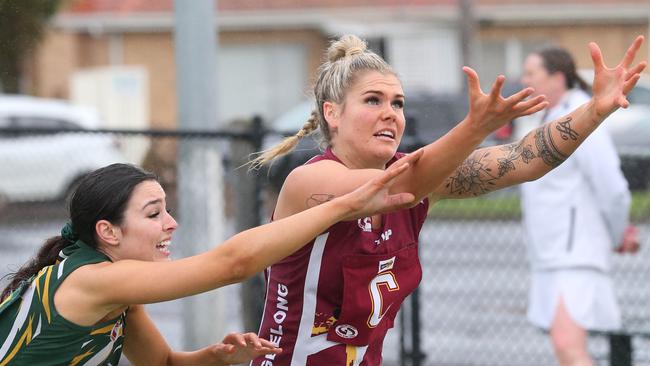 Alanna Cottrill stood up after Claudia Cook went down. Picture: Mark Wilson