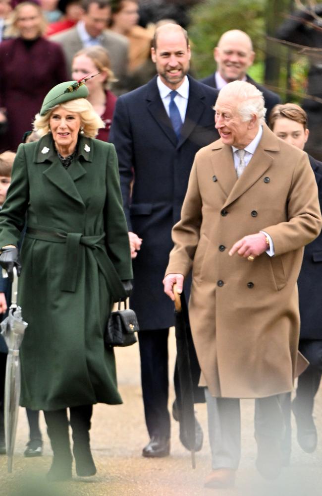 Queen Camilla,Prince William, Prince of Wales and King Charles III pictured at Christmas 2024. Picture: Jordan Peck/Getty Images