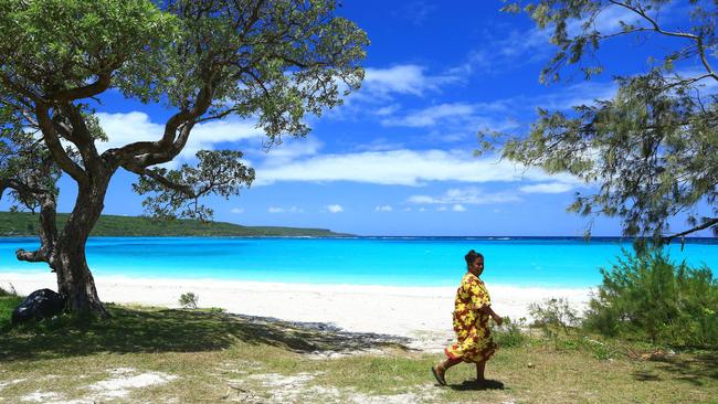 Holland America Line’s Noordam calls at Lifou, New Caledonia. Picture: Alamy