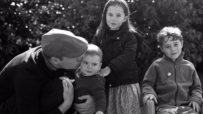 Prince William with his children George, Charlotte and Louis. Picture: Twitter.