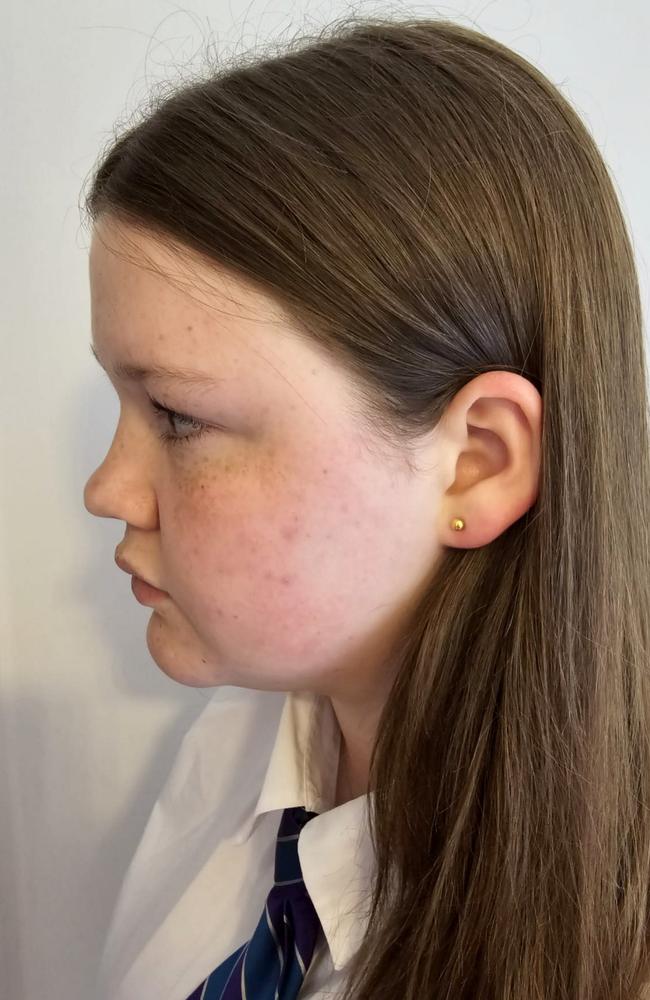 Helen Gent's daughter Lucille, who was banned from lessons for having her ears pierced. Picture: SWNS