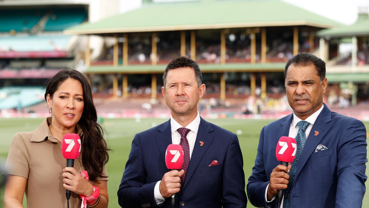 Ricky Ponting (centre) wasn’t impressed with the playing surface at Olympic Park. (Photo by Darrian Traynor/Getty Images)