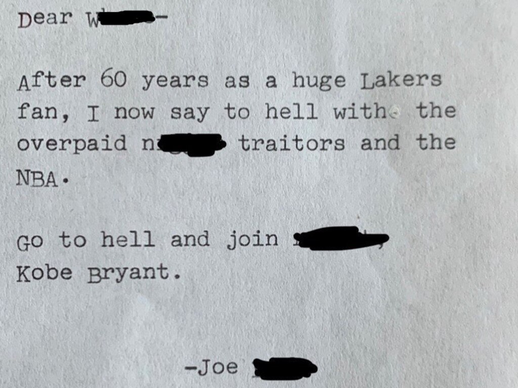 Jeanie Buss was sent this disgusting note.