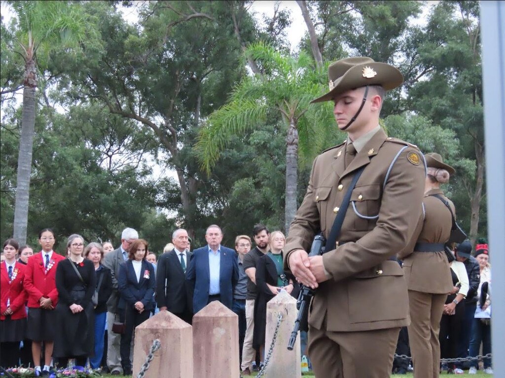 Anzac Day morning service at Toowong, Brisbane. Picture: Molly Snaylam