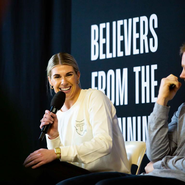 Abbey Green former AFLW player. Tasmania Football Club first Community Event at Queenstown Football Club. Picture: Jasper Da Seymour