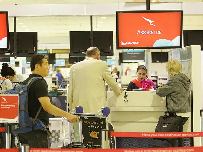 Passengers check In to the first of  Qantas direct flights between Sydney and Beijing  ahead of Chinese New Year.