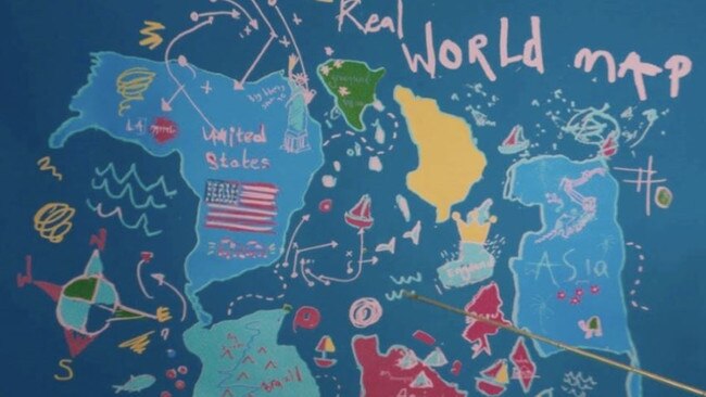 The map shown in the Barbie movie has come under fire. Picture: Warner Bros