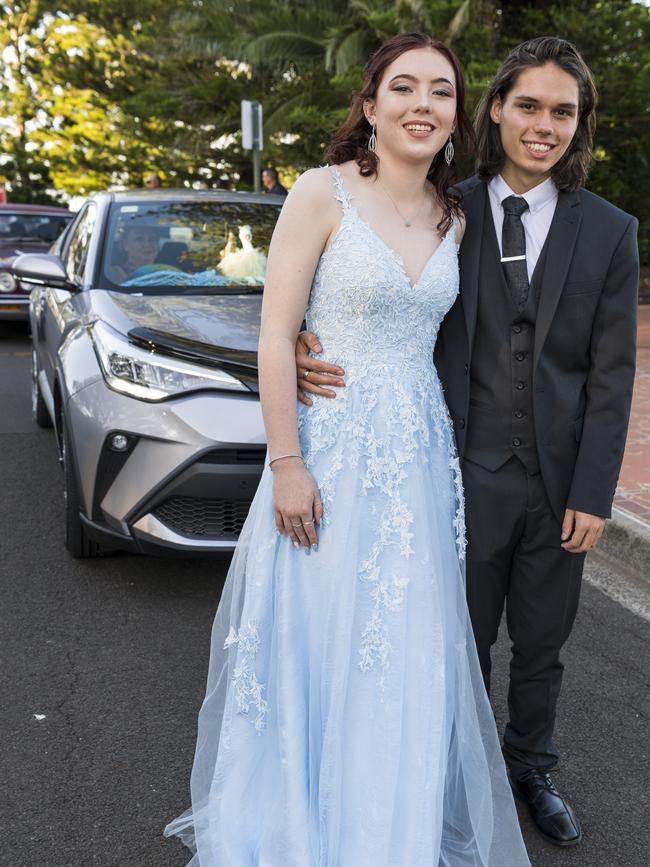 Ava Fitzgibbon and Jeremy Kinney at Centenary Heights State High School formal at Picnic Point, Friday, November 20, 2020. Picture: Kevin Farmer