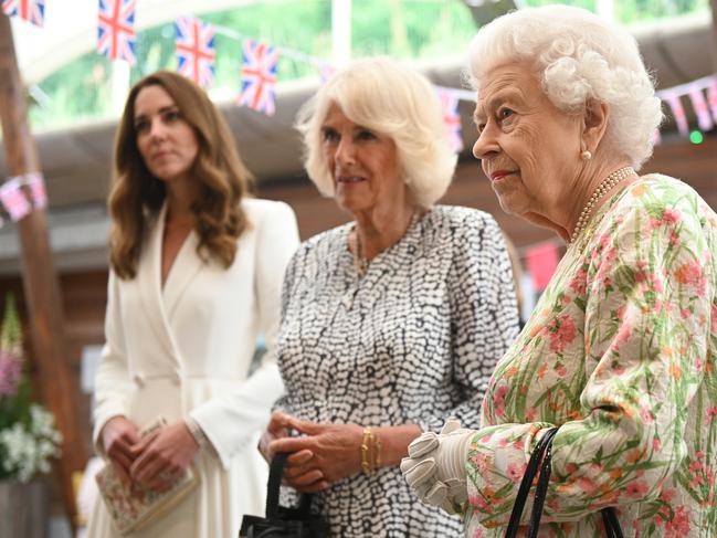 Camilla was reportedly holding the Queen’s shawl. Picture: Getty Images