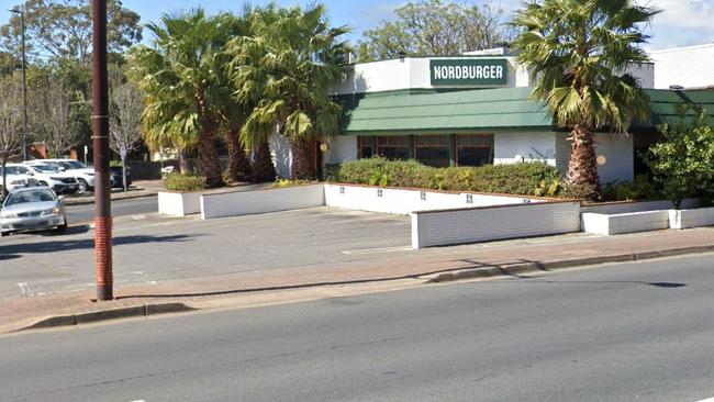 The former Nordburger store on Glen Osmond Road, Frewville, which is now a demolition site.