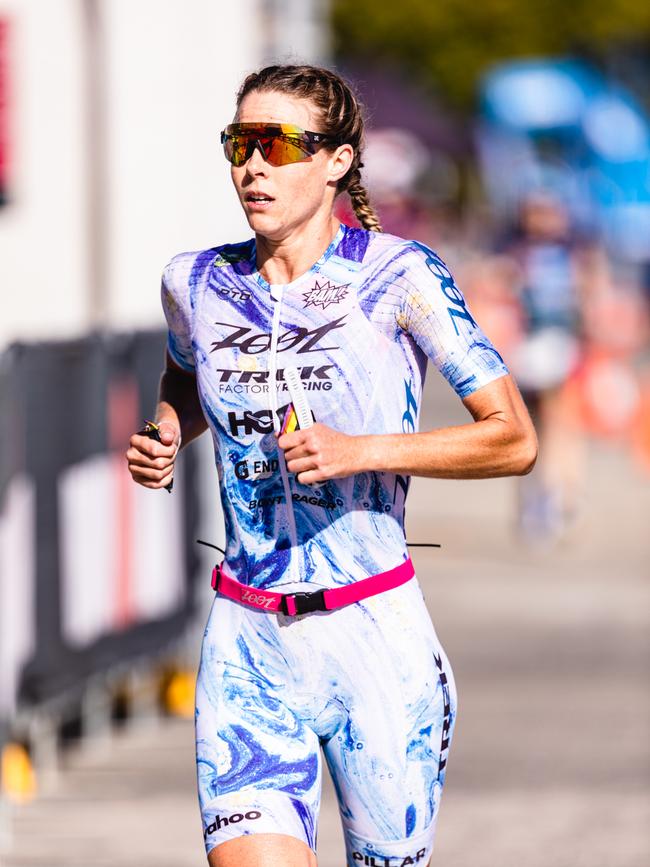 Ironman 70.3 Tasmania womenÃ•s professional winner, Ellie Salthouse. Picture: Linda Higginson
