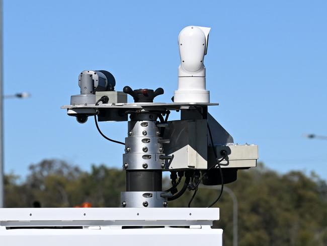 BRISBANE, AUSTRALIA - NewsWire Photos - MAY 30, 2023.A police camera trailer designed for targeting hooning behaviour is on display in Brisbane. The government announced funding for the new technology.Picture: Dan Peled / NCA NewsWire