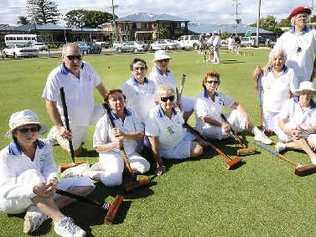 Members of the Ballina Croquet Club unhappy with the lease decision delivered by NSW Lands Minister Tony Kelly which deprives them of their independance from the Ballina Bowling and Recreation Club. . Picture: Doug Eaton