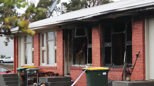 Investigations are continuing after fire fighters contained the blaze to the front of the unit, minimising damage. Picture: NIKKI DAVIS-JONES