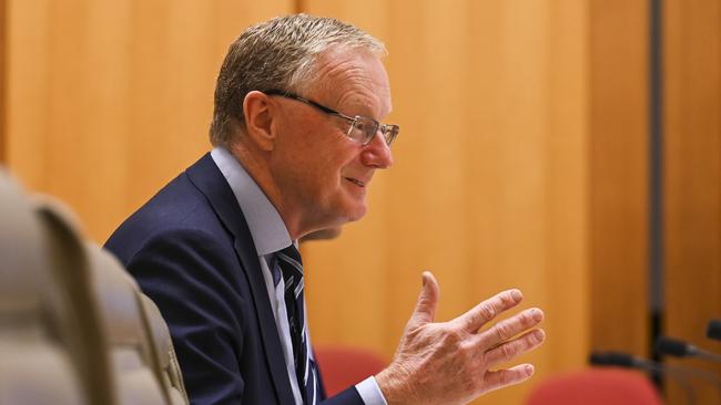 Philip Lowe appearing at Senate hearing last month. Picture: NCA NewsWire’s Martin Ollman