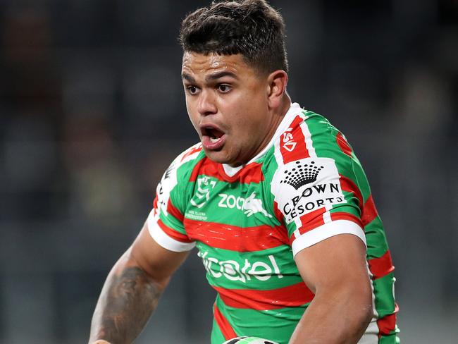 Rabbitoh's Latrell Mitchell during NRL match between the Parramatta Eels and South Sydney Rabbitohs at Bankwest Stadium. Picture. Phil Hillyard