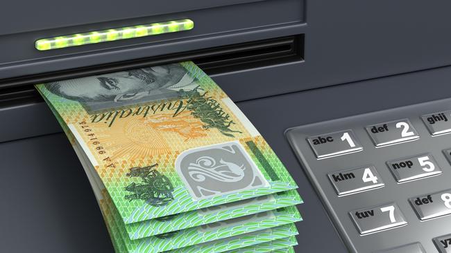 Withdrawal Australian Dollar From The ATM, money notes generic