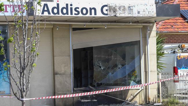 OCTOBER 15, 2024Gift shop fire - potentially linked to operation eclipse.Corner of Addison Rd and Wynette St, Pennington.Picture : Roy VanDerVegt