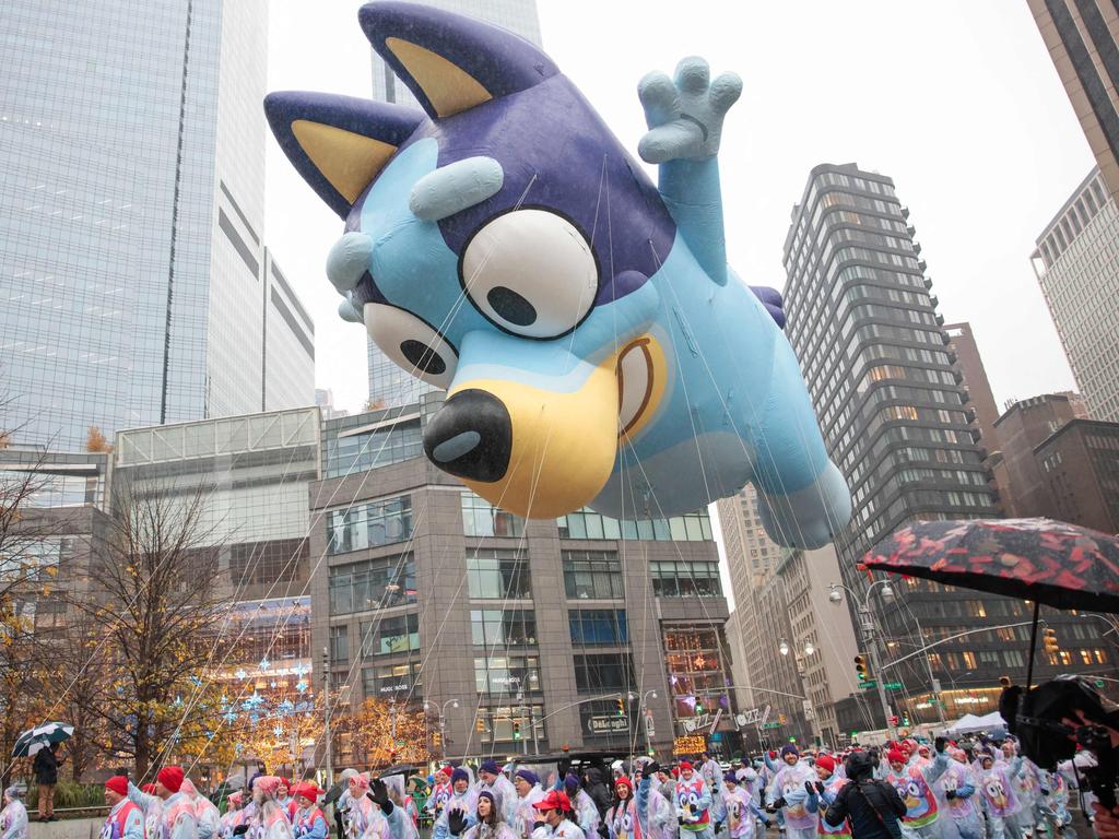 Bluey hit the big time on November 28, 2024, as a balloon float in the 98th Macy's Thanksgiving Day Parade in New York City. Picture: Kena Betancur/Getty Images North America/AFP