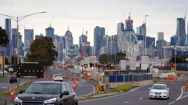 A quiet Footscray Rd in Melbourne’s inner west. Picture: Mark Stewart