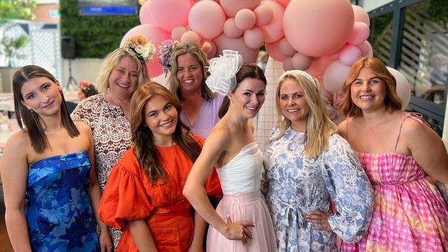 Melbourne Cup in Port Macquarie: Sophie Gill, Cherie Jones, Bronte Hart, Katie Walker-Smith, Dr Kristy Kostalas (Port Medical Aesthetics Clinic), Hayley Dwyer and Maddison Hirtes at Settlers Inn.