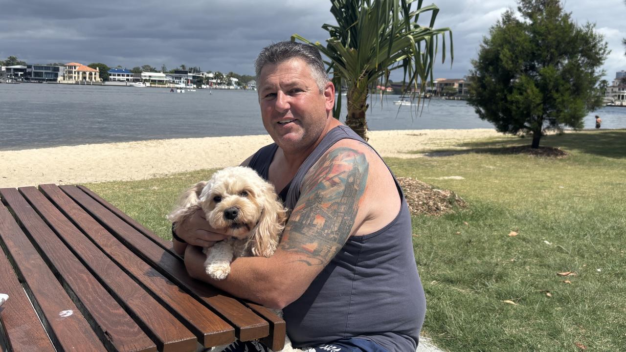 David – and his dog, Charlie – have called Budds Beach home for a decade. Photo: Jacklyn O'Brien.