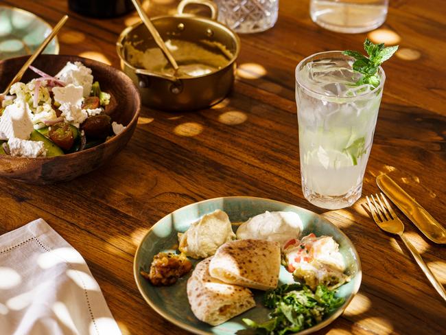 Mezze lunch and fresh lemonade at the Pool Bar. Picture: Chris Schalkx