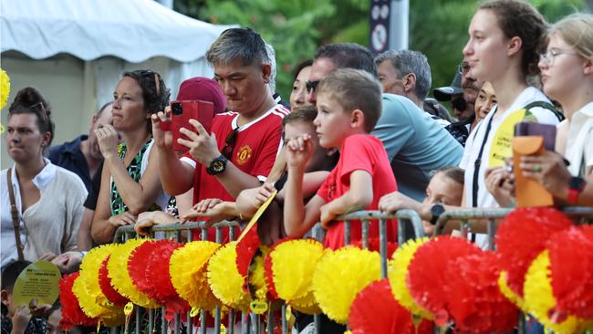 The Cairns and District Chinese Association ended their lunar new year festivities with the CADCAI lantern festival, or Yuan Xiao. A large crowd attends the festival at the lagoon forecourt to watch and listen to the Drum Infinity Mugendai Japanese taiko drummers. Picture: Brendan Radke