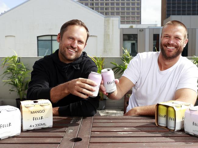 Fellr founders Will Morgan and Andy Skora toast their success. Picture: Tim Hunter.