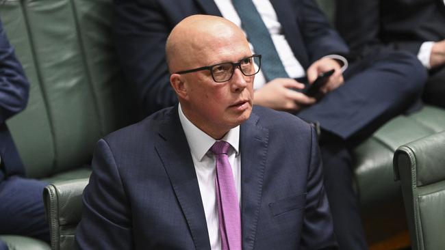 Opposition Leader Peter Dutton has argued against the Voice being enshrined in the Constitution as it ‘can’t be abolished’. Picture: NCA NewsWire / Martin Ollman