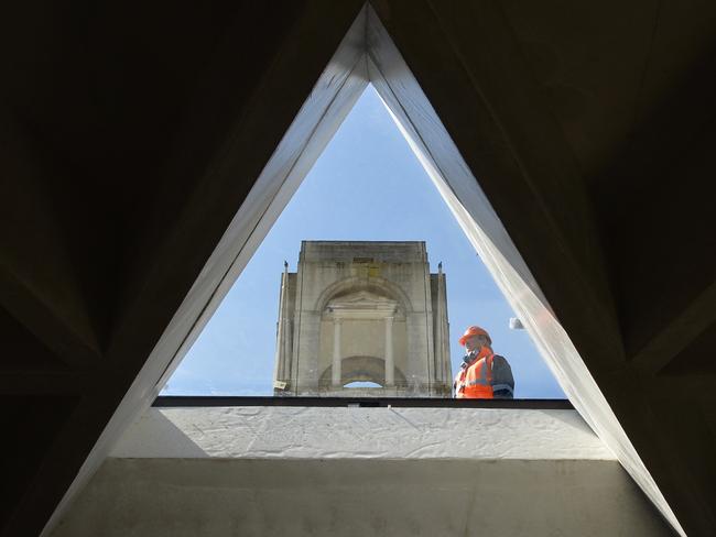 A specially designed triangular skylight in the concrete roof of the Sir John Monash Centre. Picture: David Dyson