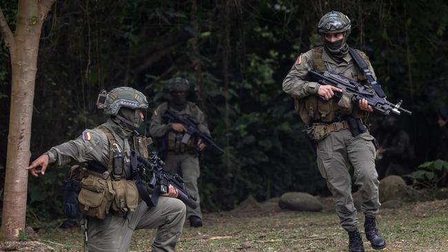 Colombian National Police train to catch drug cartels in their tracks. Picture: Jason Edwards