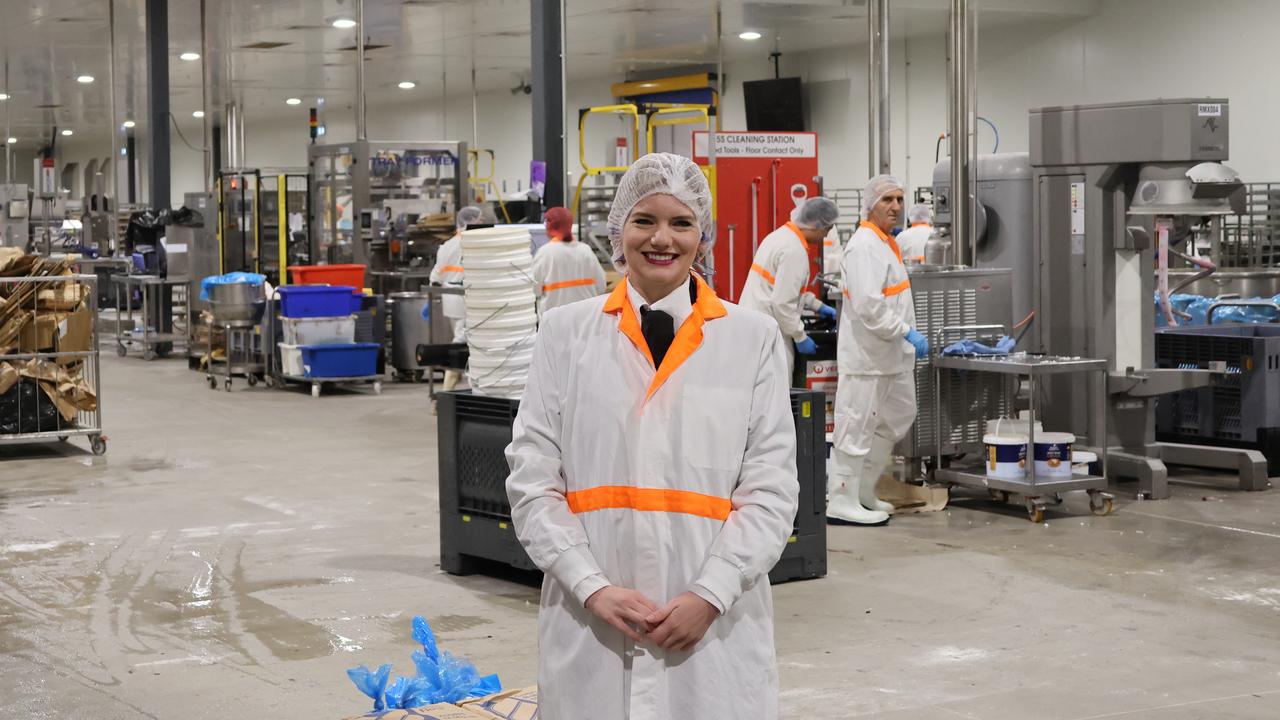 Priestley's Gourmet Delights chief executive Xanny Christophersen inside the new $53m manufacturing facility in Brisbane. Picture: Mohammad Alfares