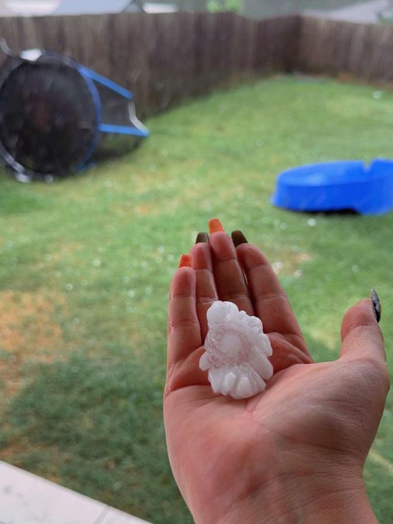 Large to giant hailstones were recorded in Flagstone and Maclean. Photo: Higgins Storm Chasing