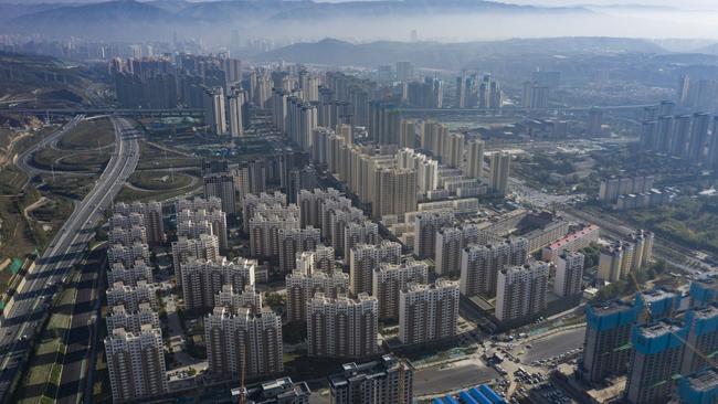 An aerial view of construction sites and new residential developments in the Nanchuan area of Xining, Qinghai province. Picture: Qilai Shen/Bloomberg