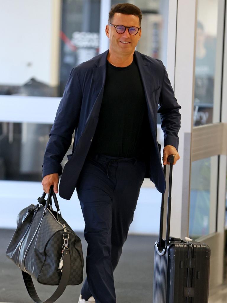 Karl Stefanovic at Sydney airport on Thursday before jetting off on a family holiday to Fiji. Picture: Backgrid