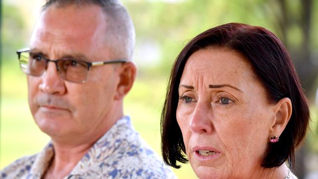 Hannah Clarke’s parents Lloyd and Sue Clarke, who have been campaigning for “coercive control” to be made a criminal offence in Queensland. Picture: John Gass