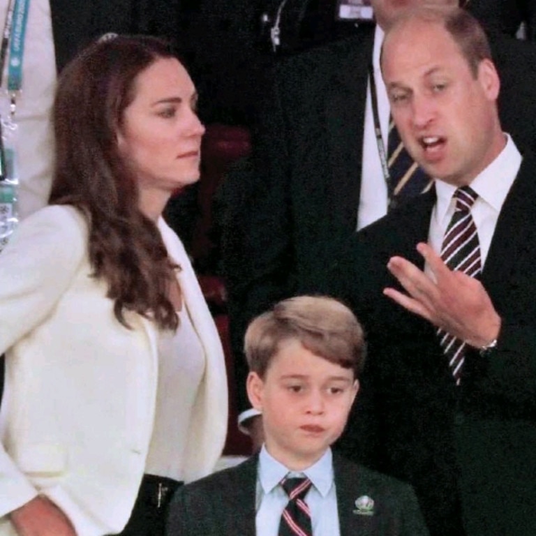 William with Kate and Prince George during the UEFA Euro 2020 final football match between Italy and England at Wembley Stadium.