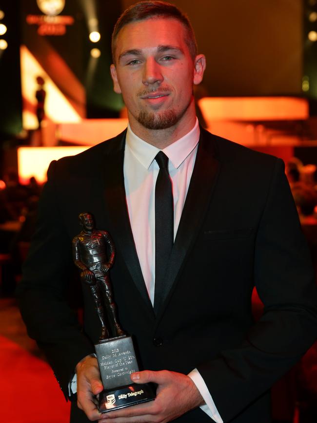 Picking up his Holden Cup player of the year award in 2013. (Gregg Porteous)