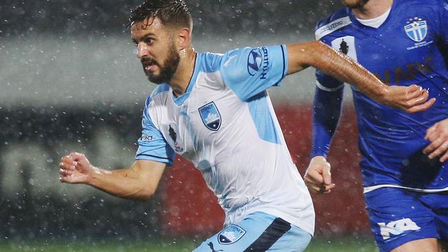 Sydney FC’s Michael Zullo in action against South Melbourne FC. Picture: Michael Dodge/Getty Images
