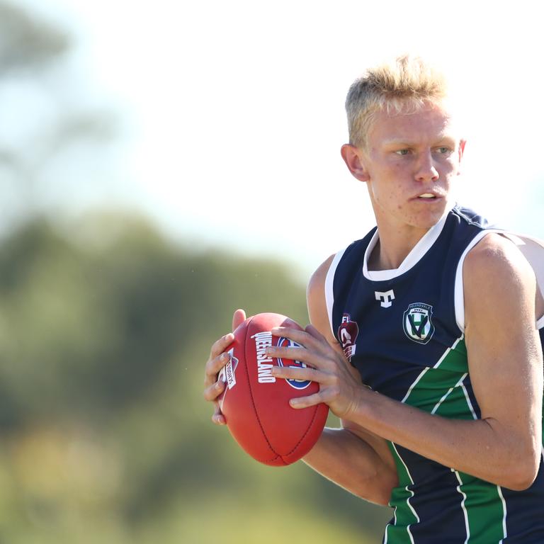 Action from the AFLQ Schools of Excellence competition. Picture: AFLQ