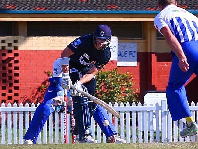 Jay Lenton batting for Manly against Bankstown (Photo: Phillip Rogers)