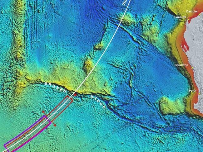 The MH370 search zone. Picture: Supplied