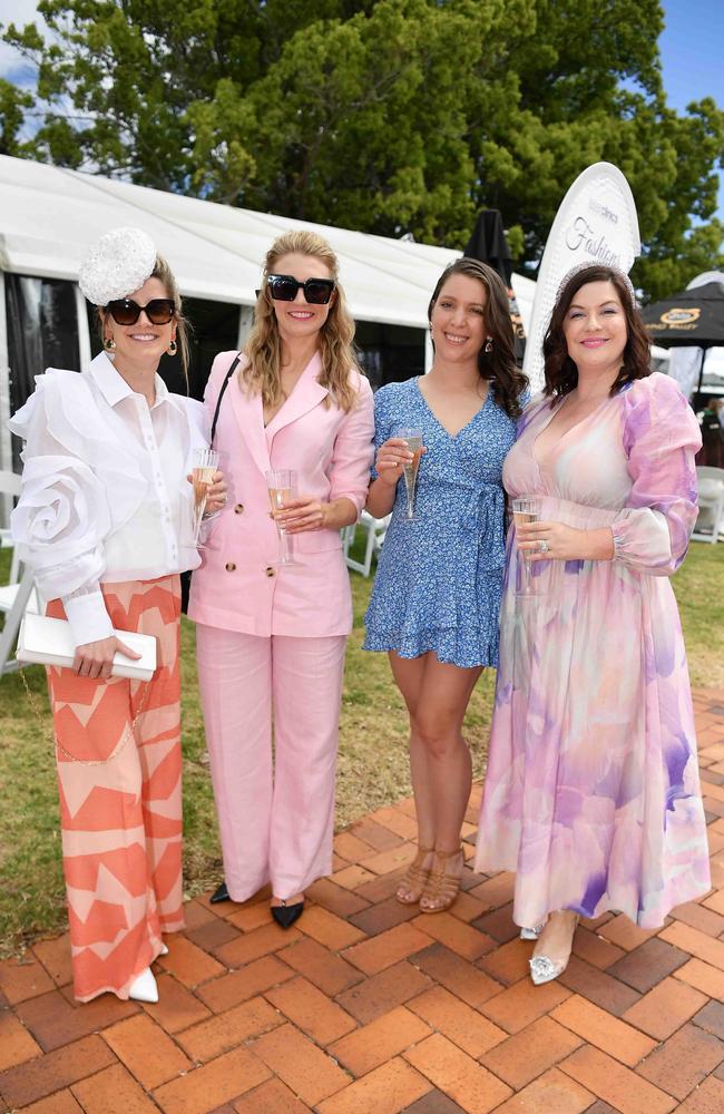 Katie Davidson, Katrina Devlan, Jessie Graves and Emmy Thies at Weetwood race day, Clifford Park. Picture: Patrick Woods.