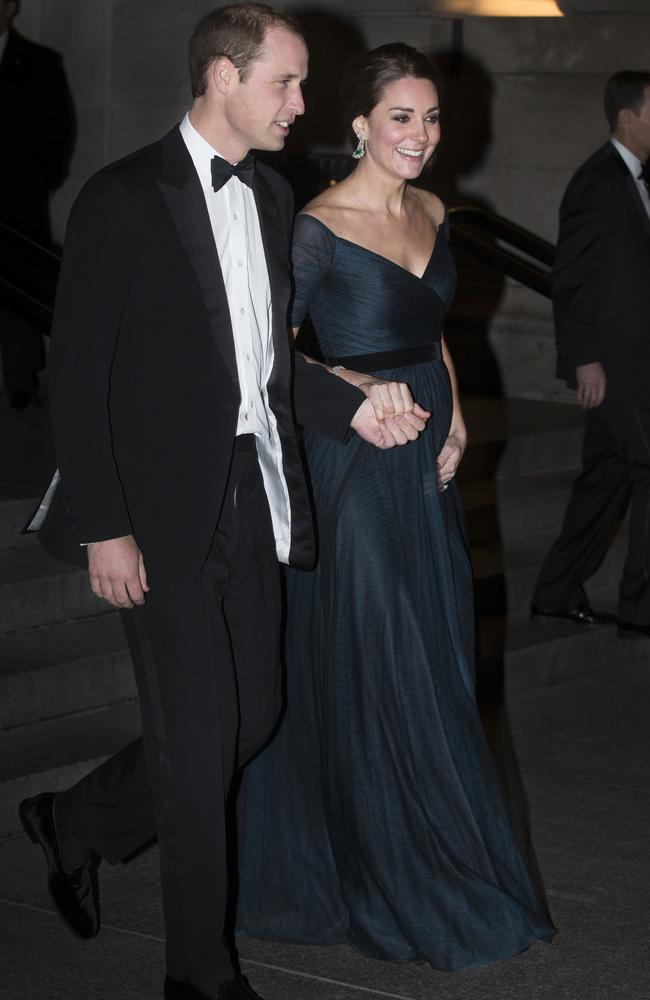 Prince William and Kate, the Duchess of Cambridge, depart from the Metropolitan Museum of Art in New York. Pic: AP Photo/John Minchillo