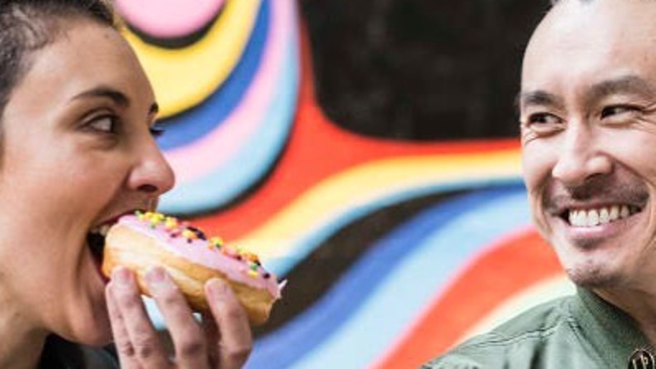 Kristy Bannister and hubby Geoff now run a multimillion-dollar doughnut-making business. Picture: kristy.bannister/drdoughdonuts/Instagram