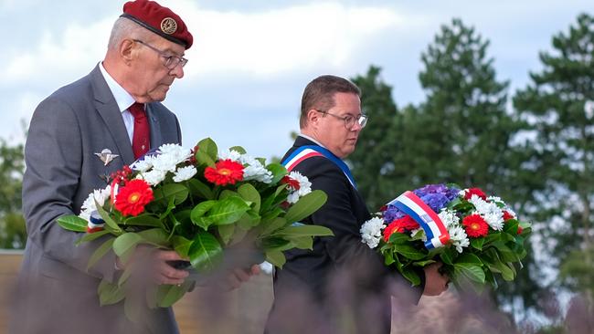 Relatives of Australian soldiers at the Pheasant Wood cemetery in Fromelles for the re- dedication of seven Australian soldier headstones during the 107th commemoration of the Battle of Fromelles. Picture: Jacquelin Magnay