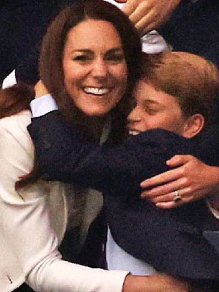 Kate and Prince George at the soccer on July 11, 2021.