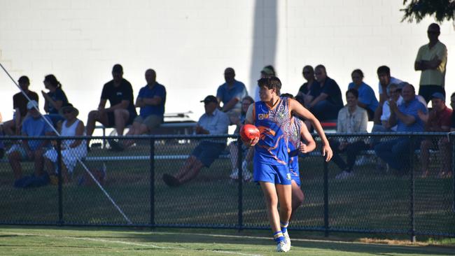 AIC First XVIII AFL footy game between Marist College Ashgrove and St Laurenceâ&#128;&#153;s College. Friday March 3. Picture, Nick Tucker.