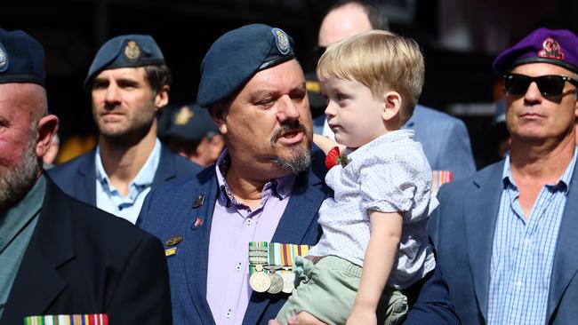 Thousands of people attended the Anzac Day Parade in Brisbane. Picture: NCA NewsWire/Tertius Pickard